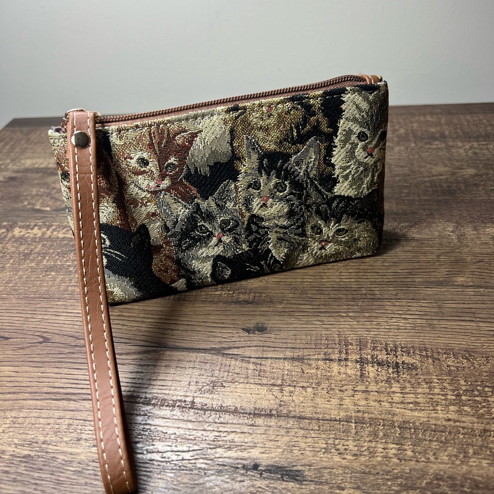 COPY - Cat Print Tapestry Wristlet